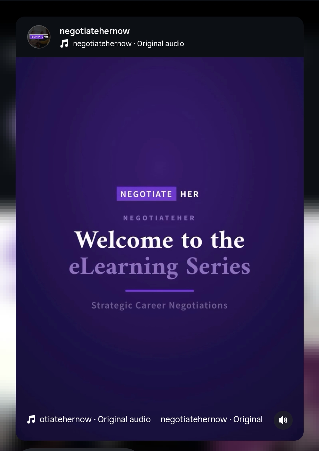 Recent NegotiateHer Instagram content